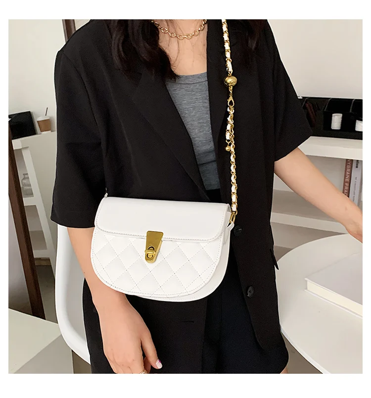 

European and American High-quality Ladies Chain Saddle Bag 2021 New Korean Fashion Chain Bag Fashion Messenger Shoulder Bag