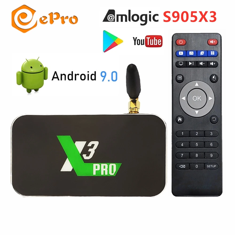Медиаплеер Ugoos X3 Pro Cube Android 9 0 Amlogic S905X2 tv Box 4GB DDR4 32GB ram 2 4G/5 GHz WiFi 1000M Pro|ТВ-приставки и