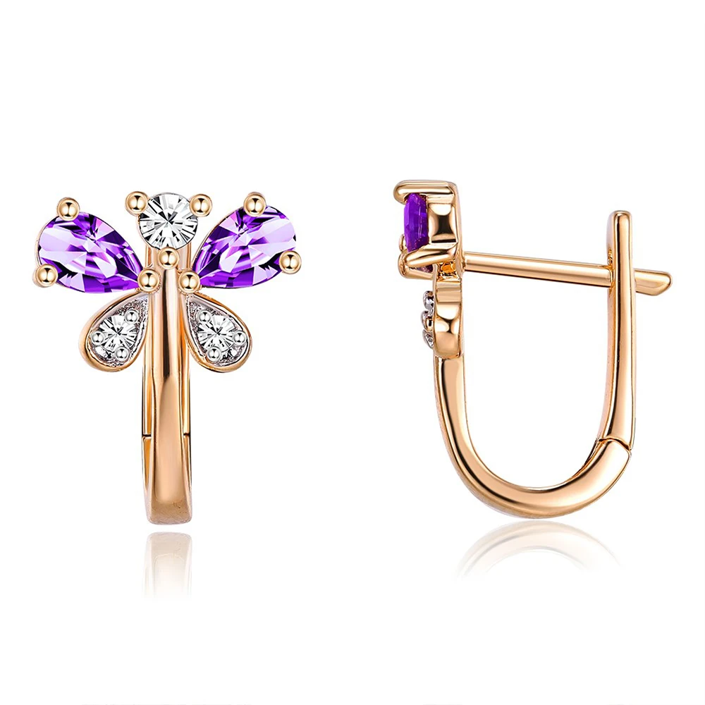 Новинка 2020 модные женские серьги с крыльями бабочки Стразы необычные