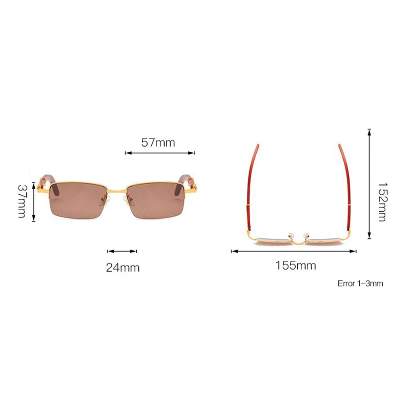 

Vazrobe Glass Sunglasses Men Women Real Wood Frame+crystal Stone Lens Brown Glasses Anti Eye Dry Protect from Glare UV400
