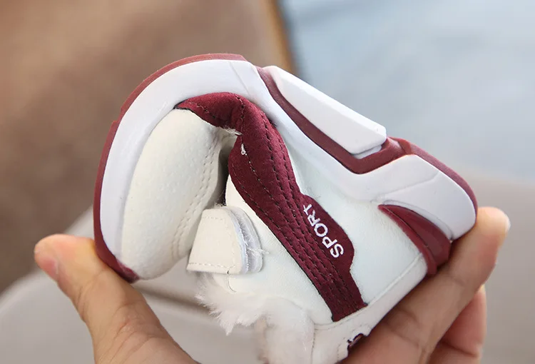 2019 брендовая зимняя хлопковая обувь для мальчиков и девочек малышей теплая