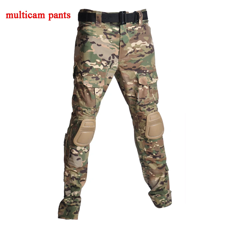 pants multicam Уличная Военная тактическая Униформа для страйкбола Пейнтбольная камуфляжная охотничья одежда унисекс дышащая Боевая Стрельба Armys костюмы - Цвет: pants multicam