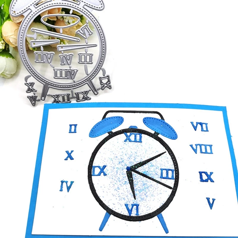 

Alarm Clock Metal Cutting Dies Stencil Scrapbooking DIY Album Stamp Paper Card Embossing Decoration Craft