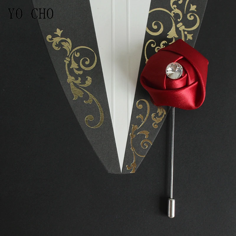 Бутоньерка YO CHO белая розовая Корсажная бутоньерка свадебная шелковые цветы для