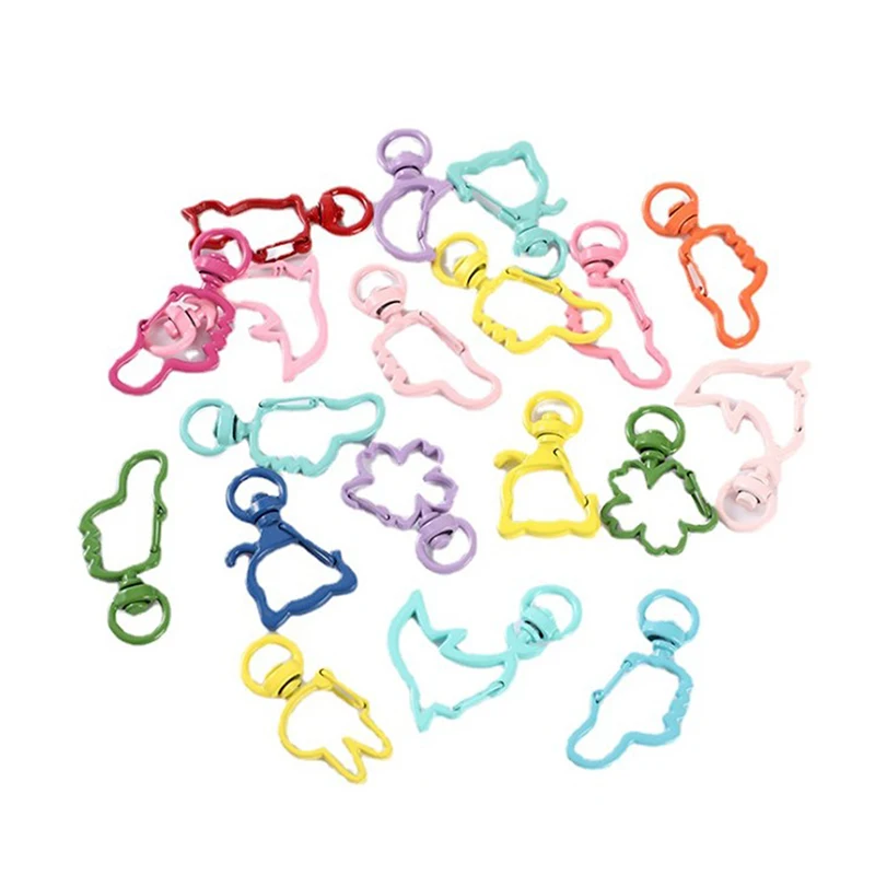 

10PCS Bag Car Keychain Shell Colorful Key Chain Ring Metal Lobster Clasp Clips Key Hooks Hook Up Base DIY Jewelry Accessories
