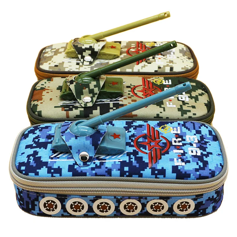 Камуфляжный чехол для карандашей в стиле милитари коробка канцелярских