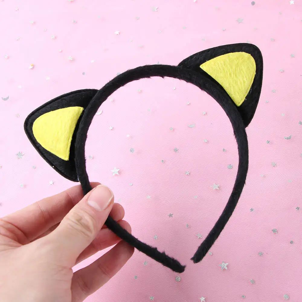 Для женщин милый кот котенок уши металлической повязка на голову Косплэй