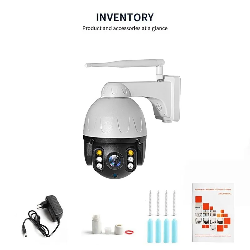 

INQMEGA Tuya Camera WIFI PTZ Dome 1080P 4X Digital Zoom IP67 Waterproof Outdoor Wireless Security Video Surveillance Smart Life