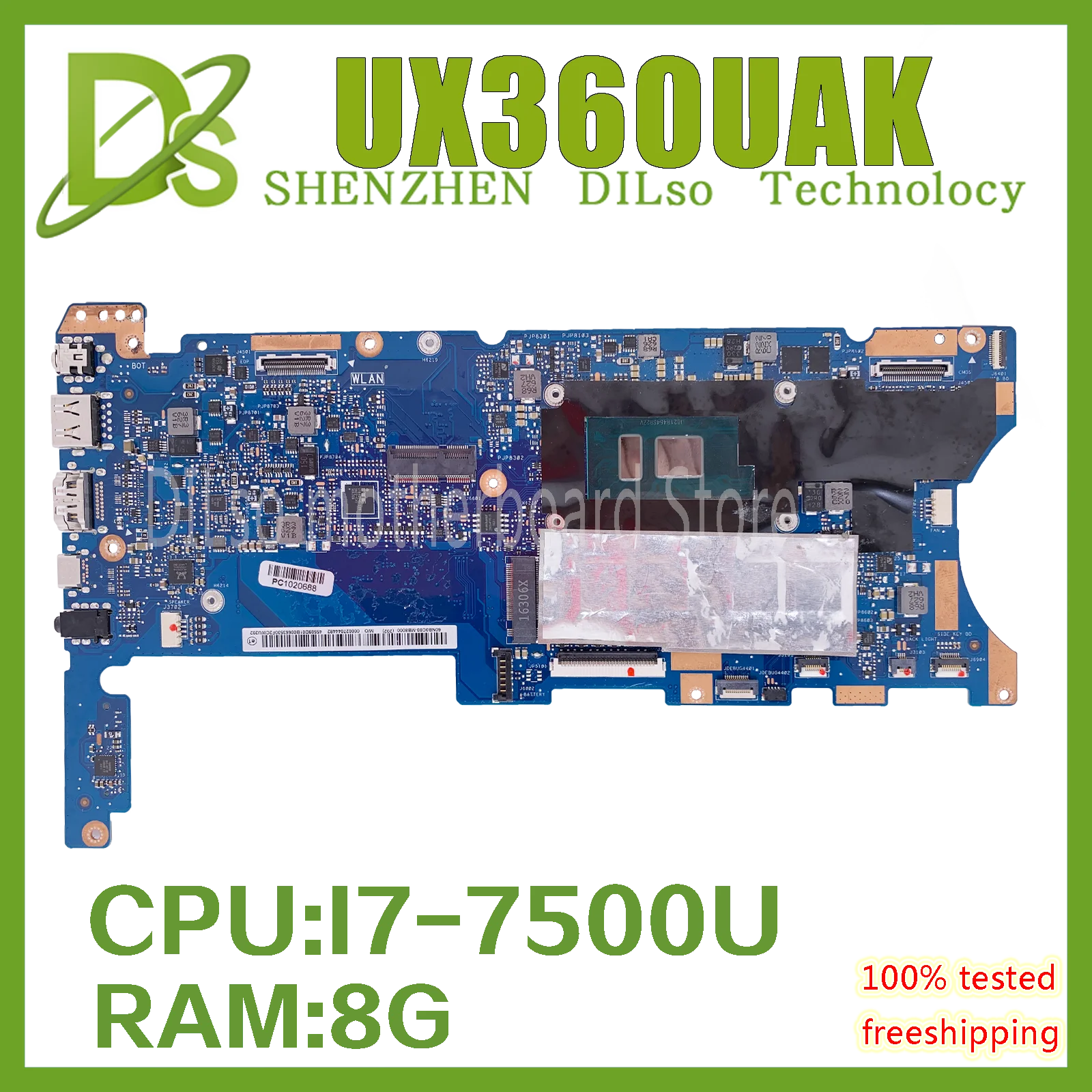 

KEFU UX360UAK Motherboard For ASUS Zenbook Flip UX360UA UX360U UX360UAK Notebook Motherboard with I7-7500 CPU 16GRAM 100% test