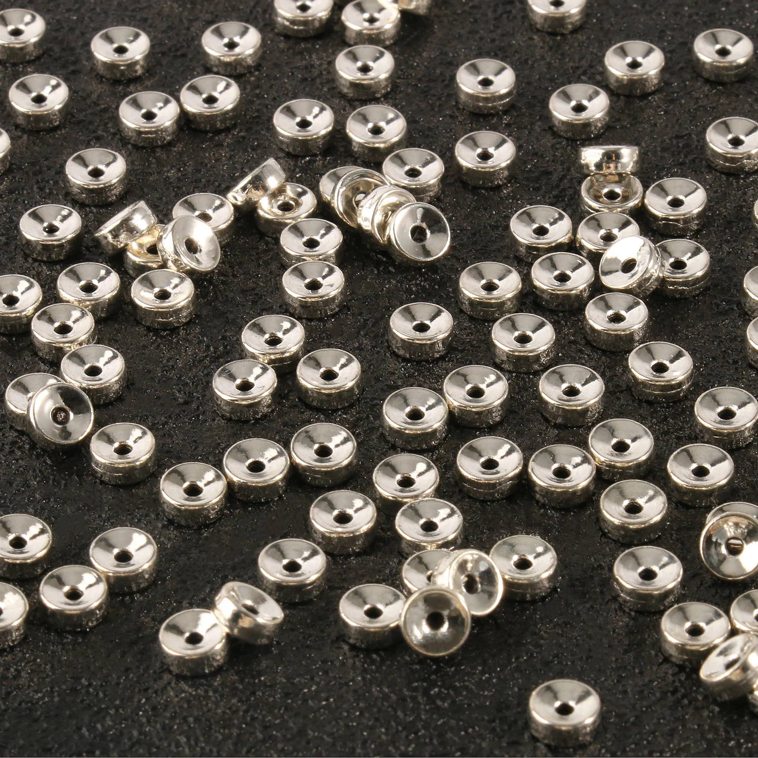 

100-200pcs серебряные круглые бусины Spacer Бусины для изготовления ювелирных изделий шармов пробка браслетов или бус своими руками, аксессуары, о...