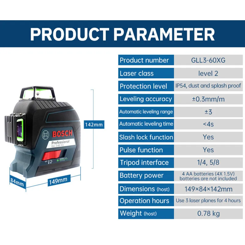 Bosch Laser Level Green 12 Lines Projection Line With Auto Self-Leveling For Home Decoration Outdoor Available | Инструменты