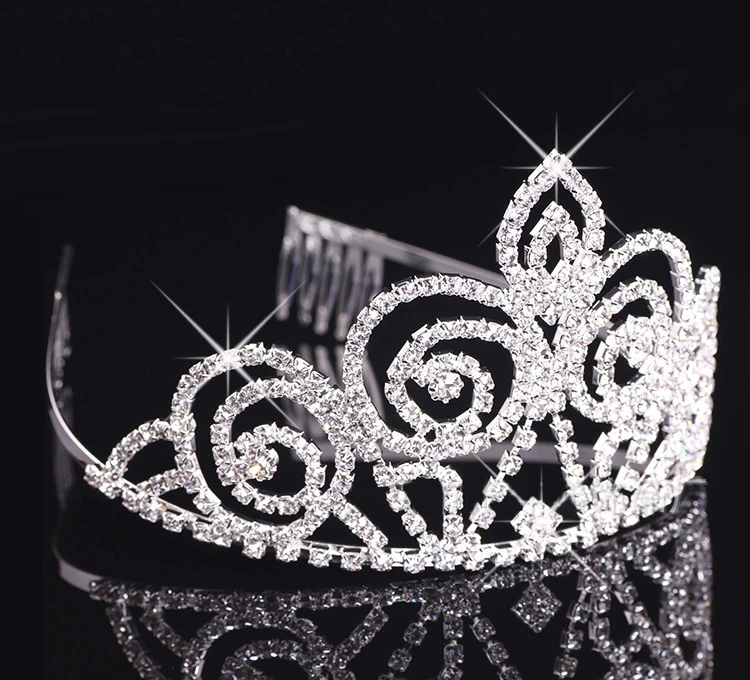 Женский Большой Хрустальный цветок тиара свадебная украшения для невесты обручи