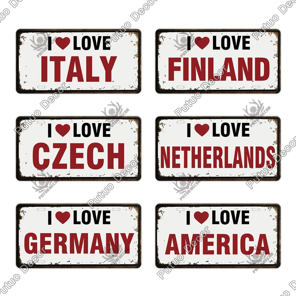 Декоративная табличка Putuo в виде страны любви металлический жестяной знак