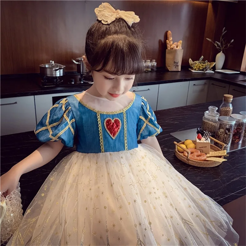 

Fantasy Princess Dress 3-10 Years Chidlren Halloween Snow White Dress up Kids Birthday Party Anna Elsa Cosplay Girls Clothing