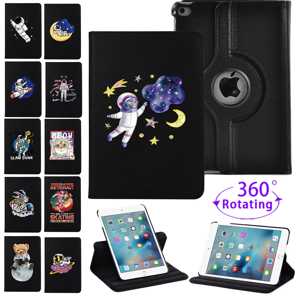 

Чехол для планшета Apple IPad Mini 4/5, 7,9 дюйма, вращающийся на 360 градусов чехол с автоматическим пробуждением, защитный чехол из серии астронавт