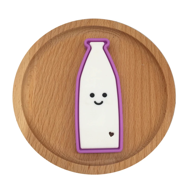 Детская игрушка-прорезыватель из силикона в виде бутылки с молоком Нетоксичная