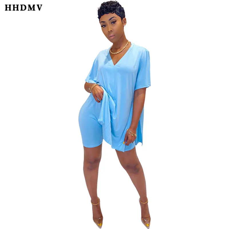 HHDMV 2020 новые летние уличный стиль хип хоп устанавливает короткораструбное V-Neck