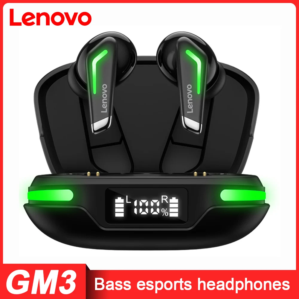 

Игровые наушники Lenovo GM3 с шумоподавлением и низкой задержкой, Bluetooth-гарнитура с микрофоном