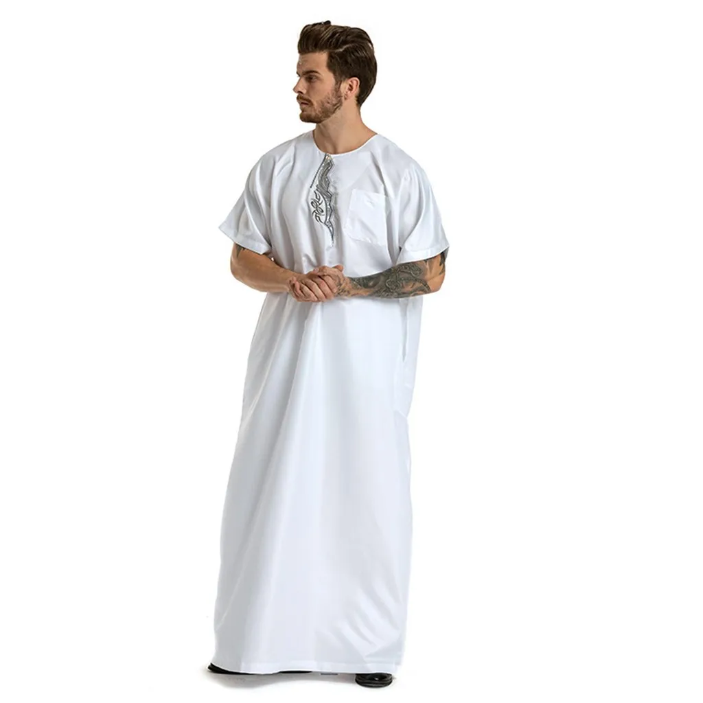 Арабо-мусульманская одежда для мужчин Jubah tobe этнические халаты с коротким