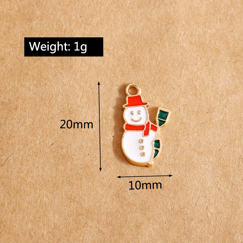 

10pcs 10*20mm Christmas Snowman Charms for Jewelry Making Earring Enamel Charms Pendants for Necklaces Bracelets DIY Findings