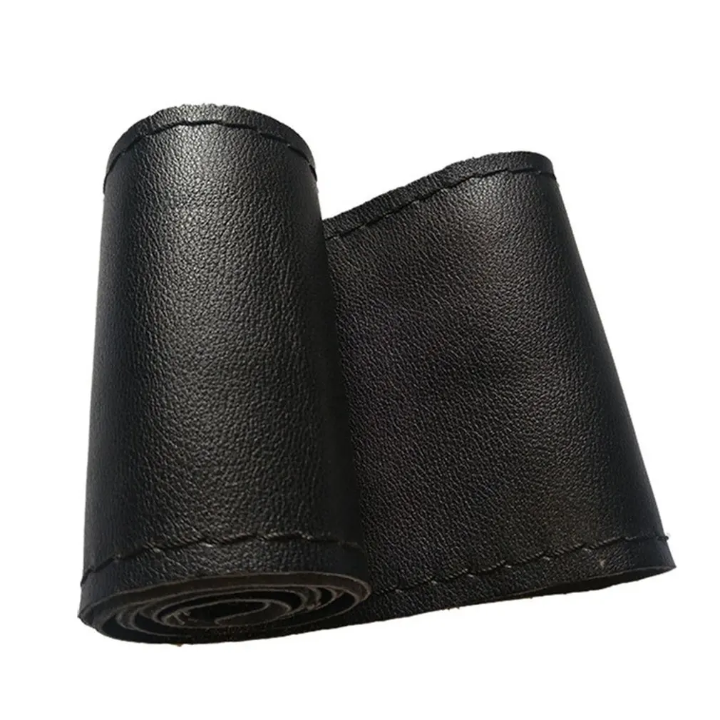 

Car Hand Sewing Steering Wheel Cover Microfiber Leather Cover Handlebar Set