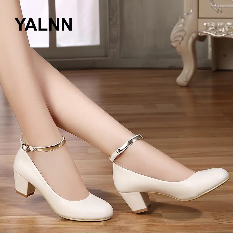 Yalnn/свадебные туфли на высоком каблуке Туфли лодочки Цвет белый Брендовая обувь