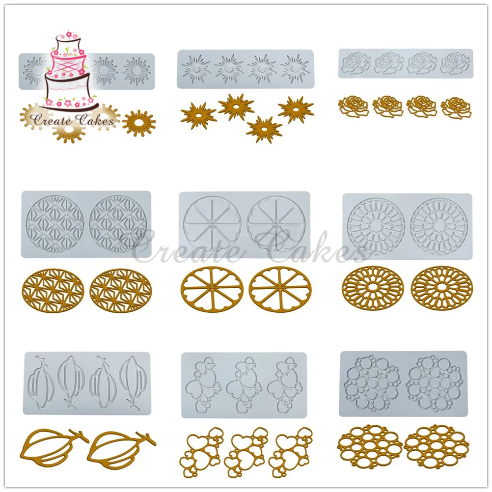 

Роза, лимон и звезда, кружевные коврики для торта, силиконовая форма для помадки, женские формы для торта, кухонные аксессуары