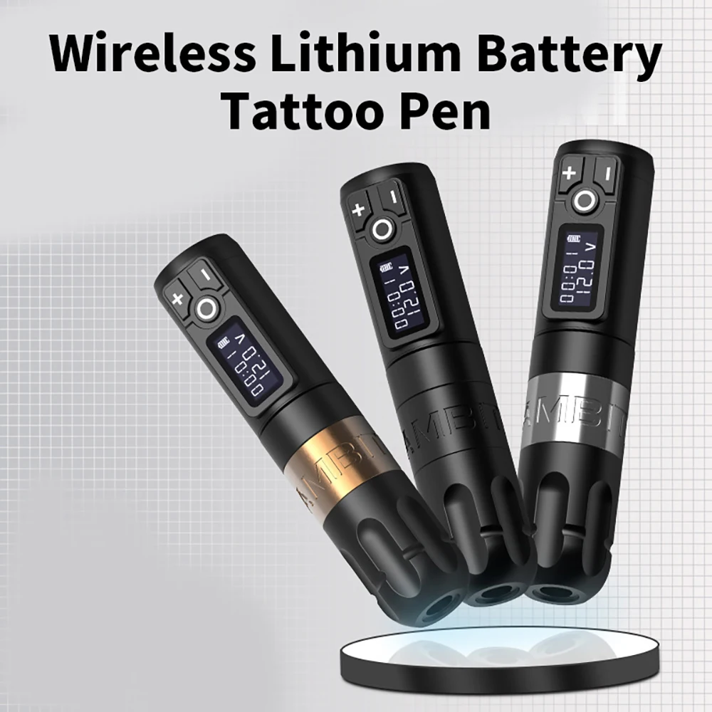 Lcd Display Wireless Tattoo Pen Lithium Battery Pen Tattoo Needle Motor Machine Portable Rechargeable Tattoo Machine