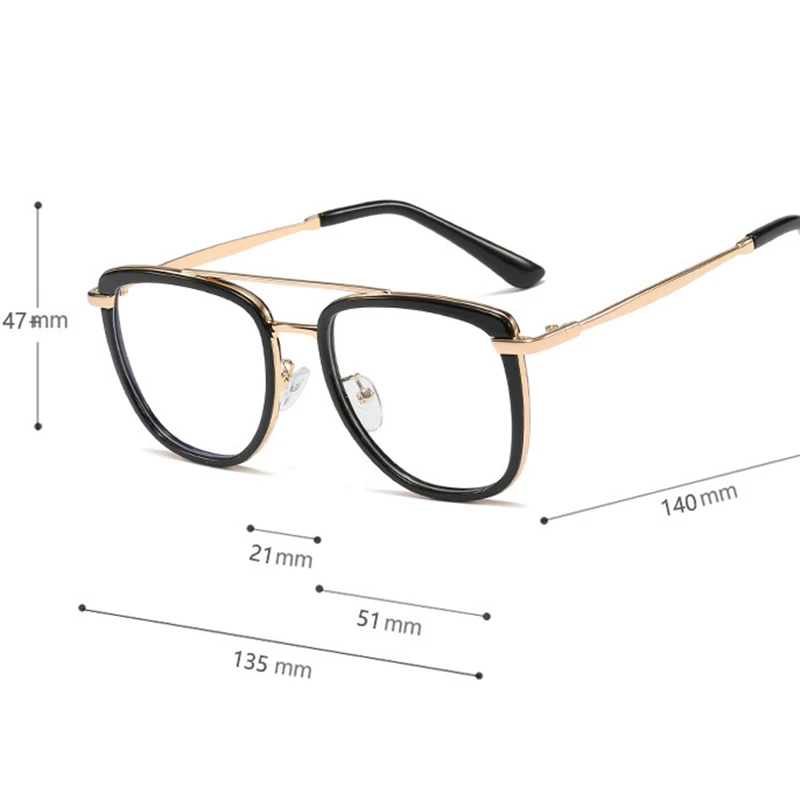 

Fashion Square Metal Glasses Women Computer Blue Light Glasses Gaming Frame Transparent Eyewear Women Anti Blue Ray Eyeglasses