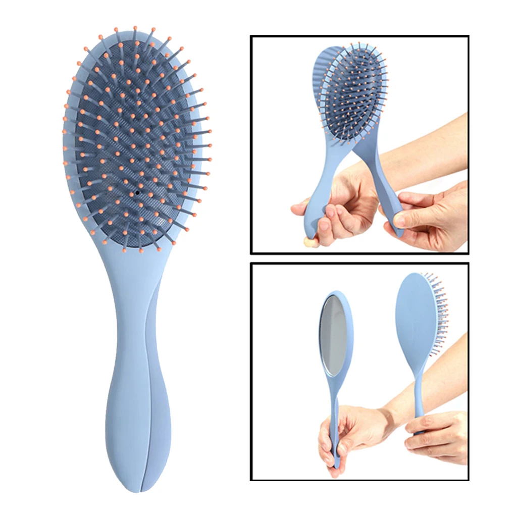 

Detachable Mirror & Massage Hair Brush Detangling Hair Comb Blue