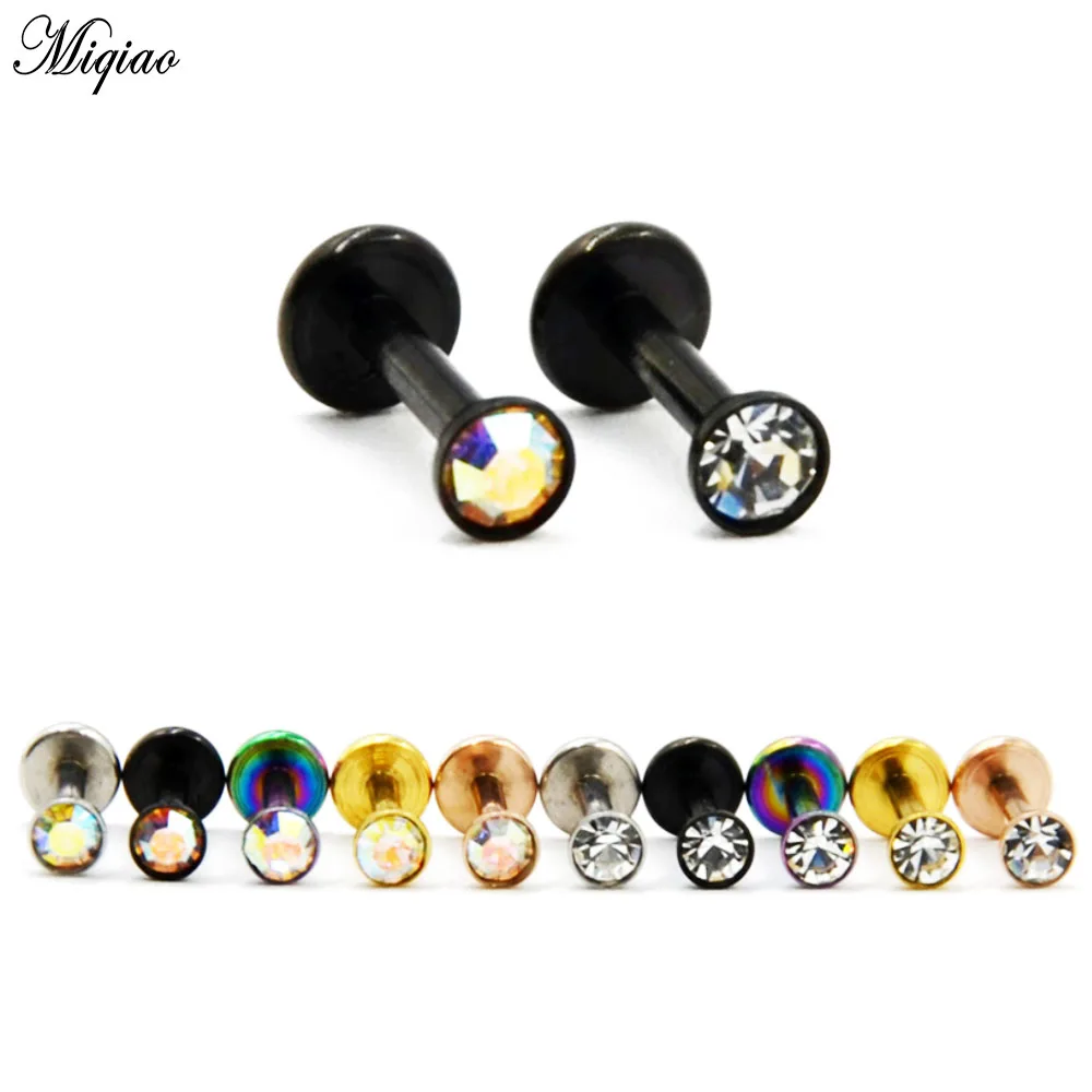 

Miqiao 2pcs Electroplating Straight Rod Lip Nail Cartilage Nail Inner Tooth Stainless Steel Small Earring