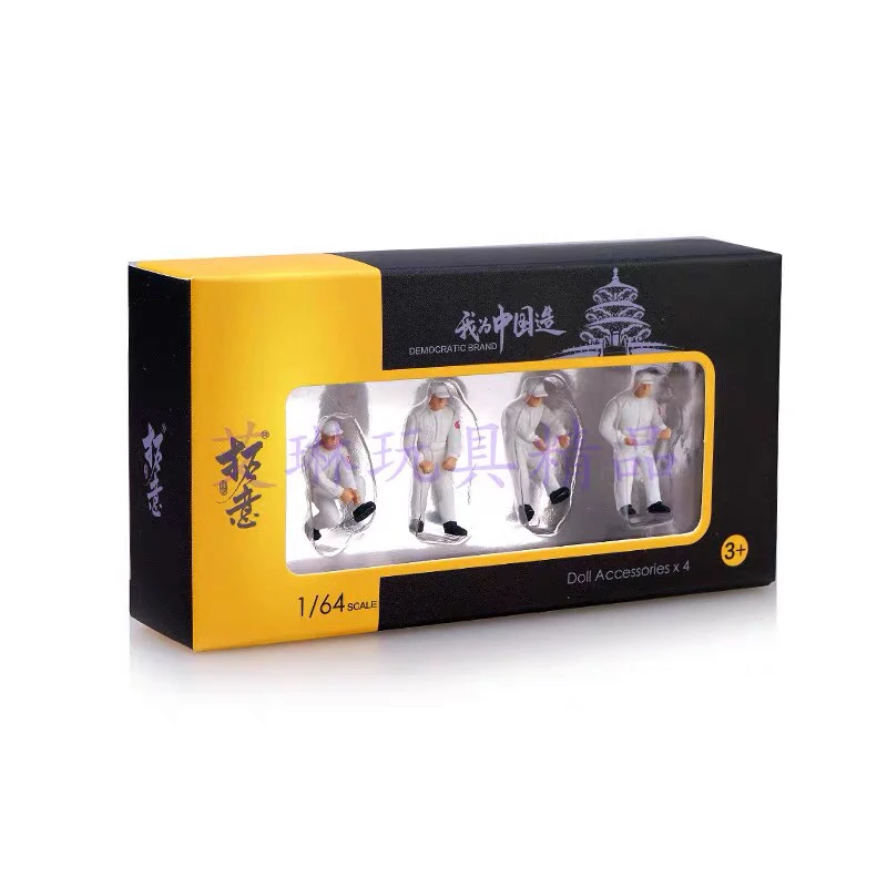 4 шт./лот 1/64 архитектурная модель пластиковая фигурка рабочих по ремонту в