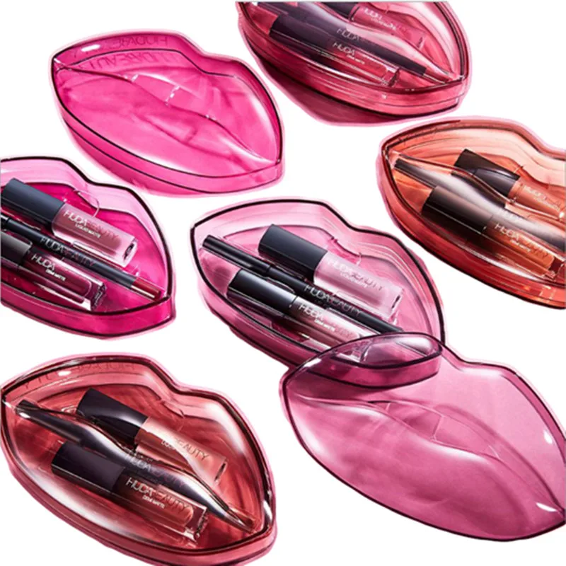 2019 брендовый блеск для губ набор макияжа 2 шт. жидкая губная помада + 1 подводка