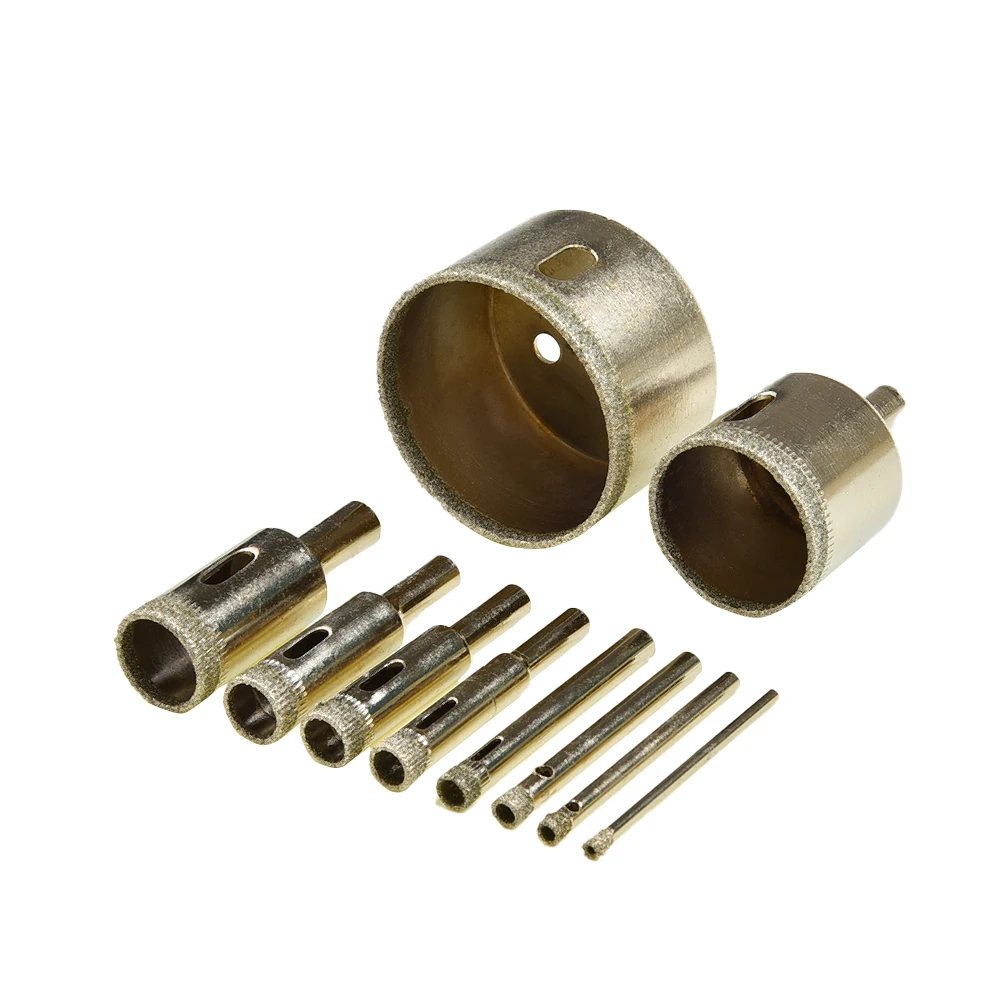 

10pcs/Set 3-50mm Dry Diamond Drill Bit Hole Saw Set Tool Glass Ceramic Granite Marble Tile Core Drill Bit
