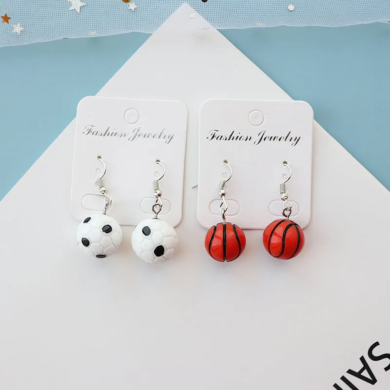 Mini Basketball Football Drop Earrings For Women Fashion Accessories Girls Unique Personality Dangle Jewelry Gift | Украшения и