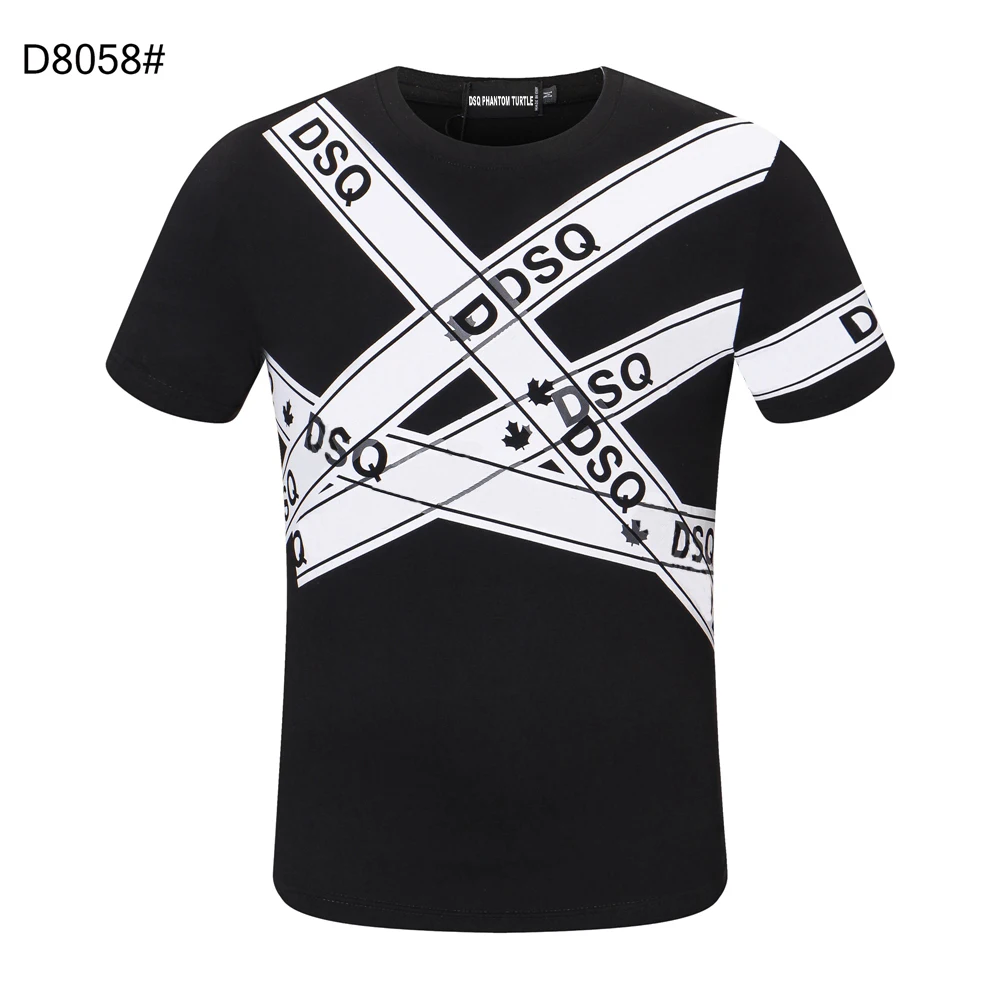 

DSQ PHANTOM TURTLE Men's Short Sleeve Logo Series Graphic T-Shirt Men Fashion Print Cotton Tees Breathable Quality Tops D80581