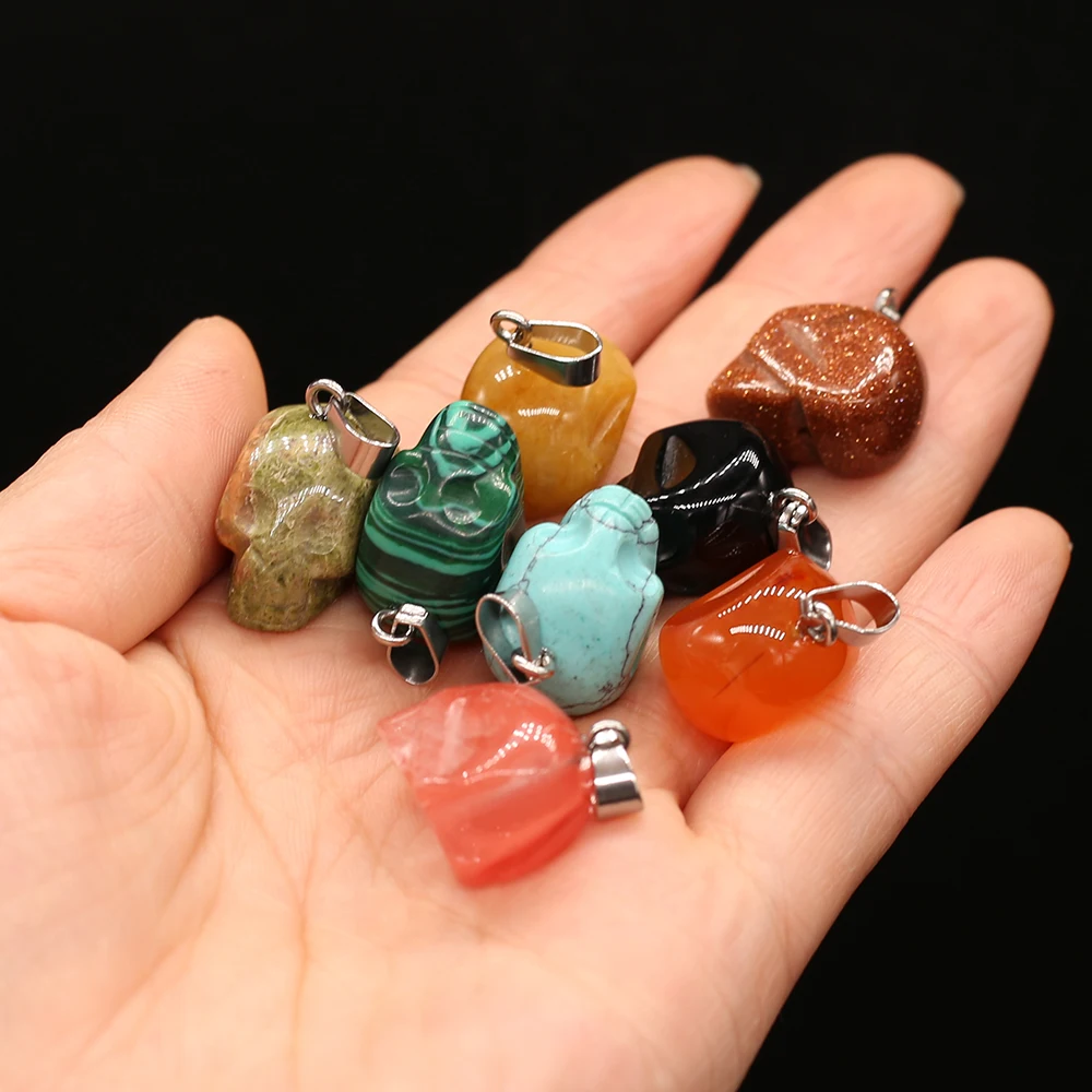 2 шт. Подвеска из натурального камня в форме черепа скульптура изысканные