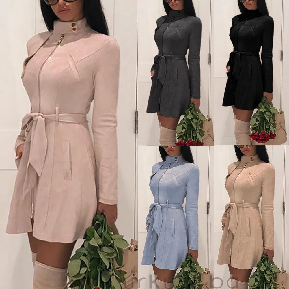 Women Fashion Autumn Winter Trench Ladies Casual Outwear Coat