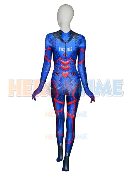 Костюм косплея D.Va New York Excelsior высокого качества, распечатанный в 3D, боди-костюм для девушек на Хэллоуин в стиле игры Zentai, только на заказ.