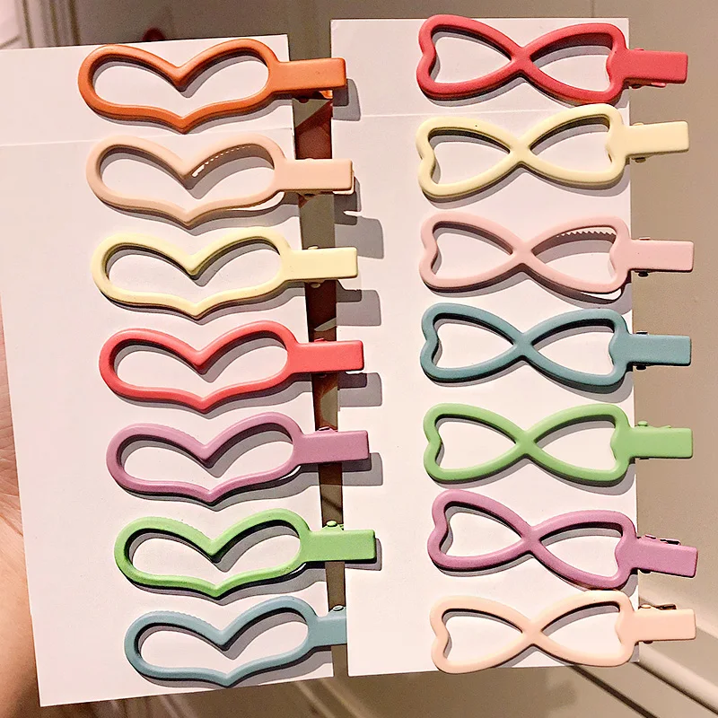 7 шт./компл. женские милые геометрические заколки карамельных цветов с бантом