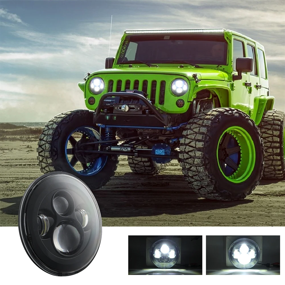

Super Bright Replacement Parts Heat Dissipation Night Driving Car Accessory Aluminum Waterproof LED Headlight For Wrangler