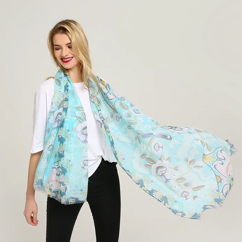YOUHAN 2020 Модный женский шарф из хлопка с цветочным принтом женские шарфы длинные