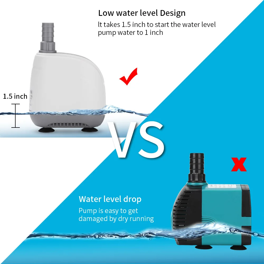 

Aquarium submersible pump Low water pump for aquarium Bottom Filter Mute Suction Excrement Change Water pump Bottom Suction pump