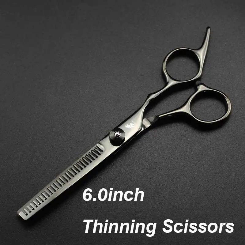 6 black Thinning2 Новинка, Профессиональные парикмахерские ножницы, набор ножниц для стрижки волос, парикмахерские ножницы высокого качества, 6,0 дюймов, цвет черный - Цвет: 6 black Thinning2