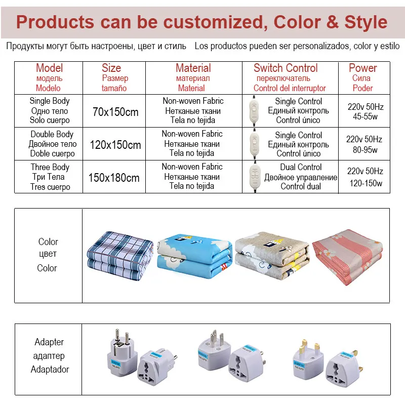 

Electric Blanket 220v Thicker Plush Electric Heating Blanket Thermostat Throw Blanket Double Body electric blanket heater Warmer
