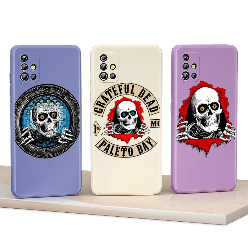 

Powell Peralta Liquid Silicone Soft For Samsung A91 A81 A71 A52S A52 A51 A32 A21S A12 A22 A03S A02S A01 Phone Case
