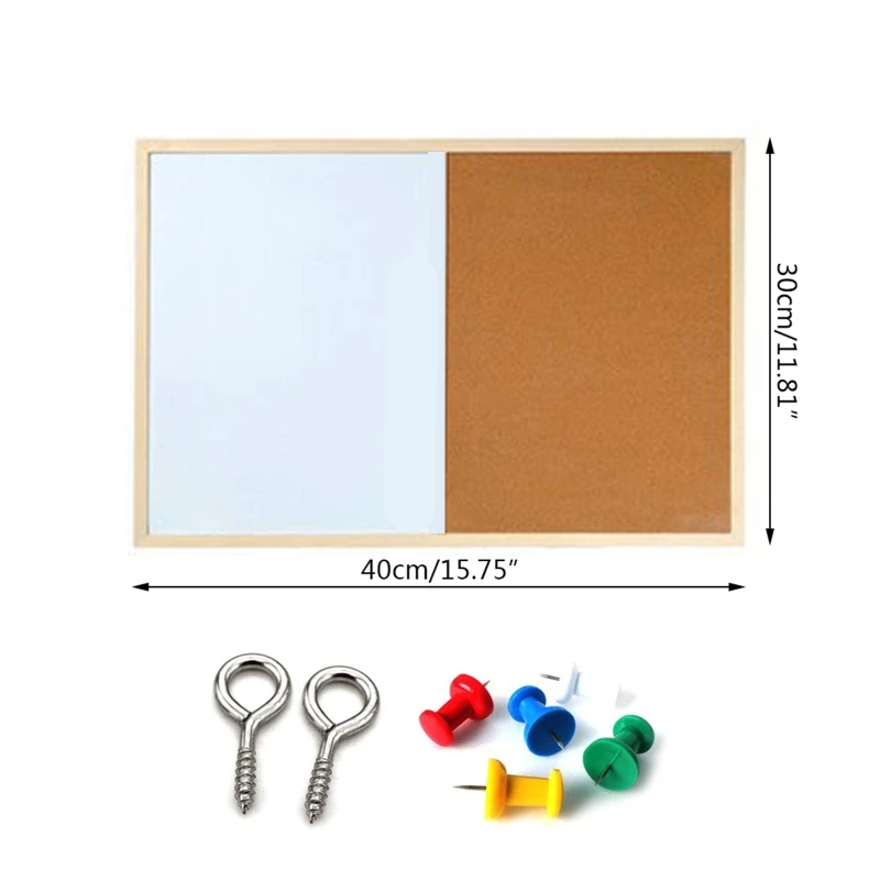 

Message Cork Board Wood Frame Whiteboard Drawing Combination Magnetic Boards