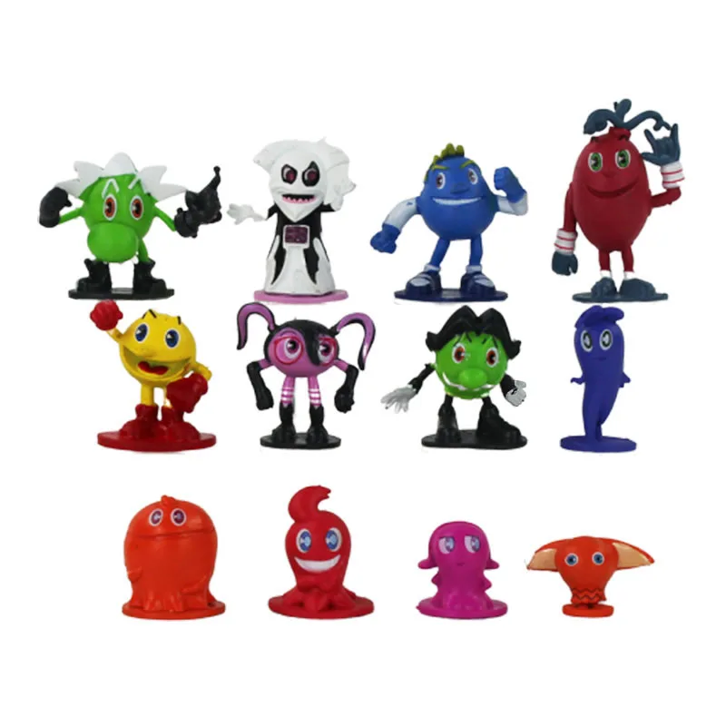 12 шт./лот Пак Ман и призрачные Приключения пиксель пкаман ПВХ фигурка игрушка|figure