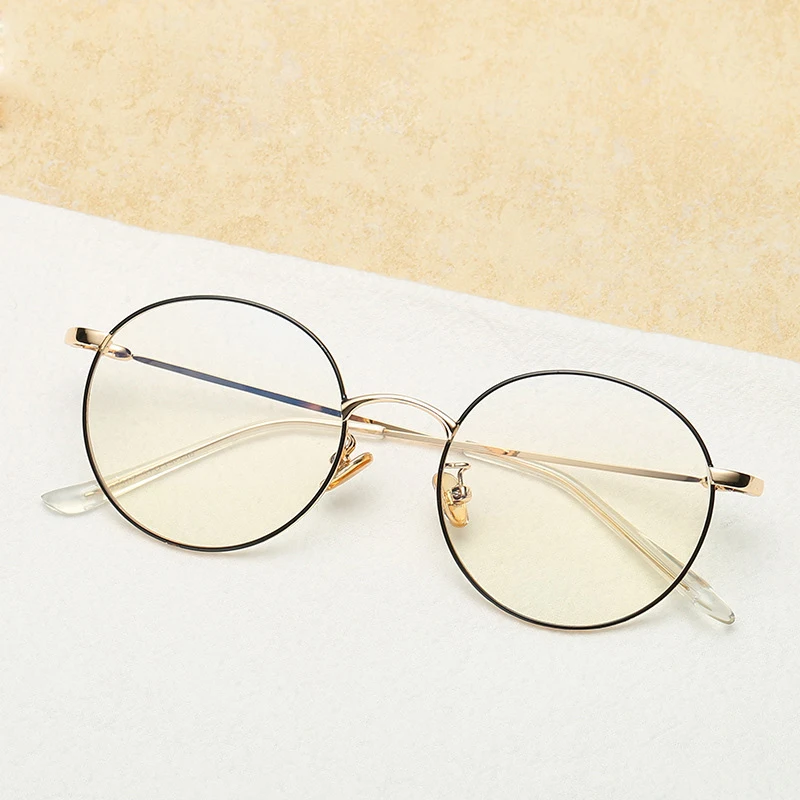 

Retro Round Anti Blue Light Glasses for Men Women Computer Protection Gaming Metal Frame Blu-Rays Blocking Optical Eyewear Party