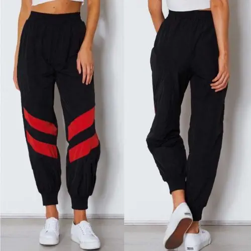 Новые весенние женские повседневные полосатые спортивные брюки Hirigin с высокой